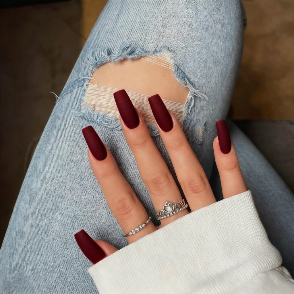 Matte Red nails – der understatete Gegenentwurf