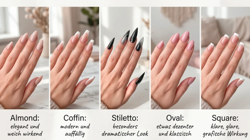 collage Lila Chrome Nails mit anderen Farben kombinieren