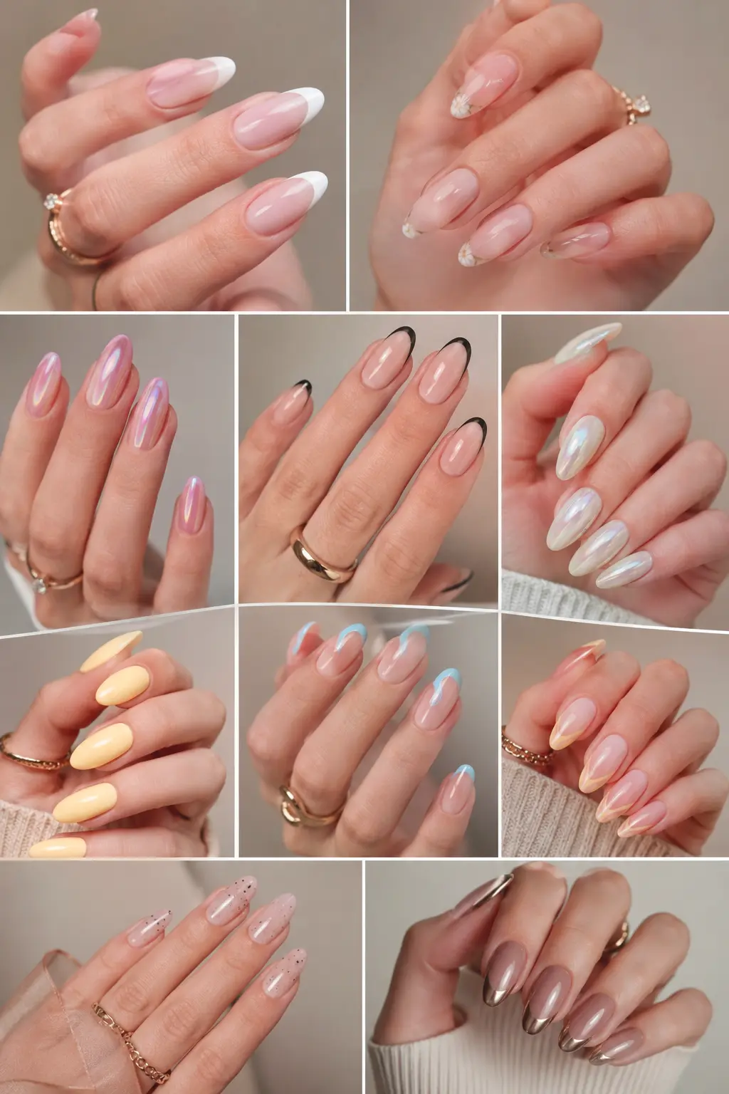 Verschiedene Nageldesign-Trends 2026 im Überblick auf mehreren Händen
